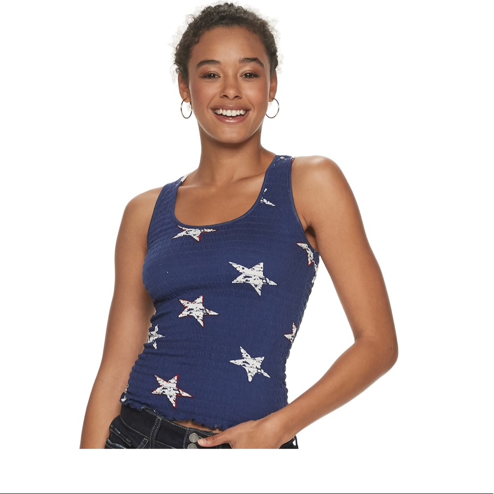 Cloud Chaser patriotic 4th of July smocked tank